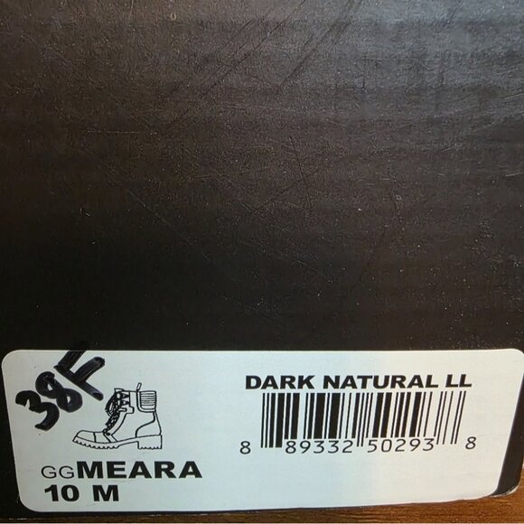 Guess GG Meara Lace-Up Distressed Combat Boots 10M Dark Natural LL - Picture 3 of 12